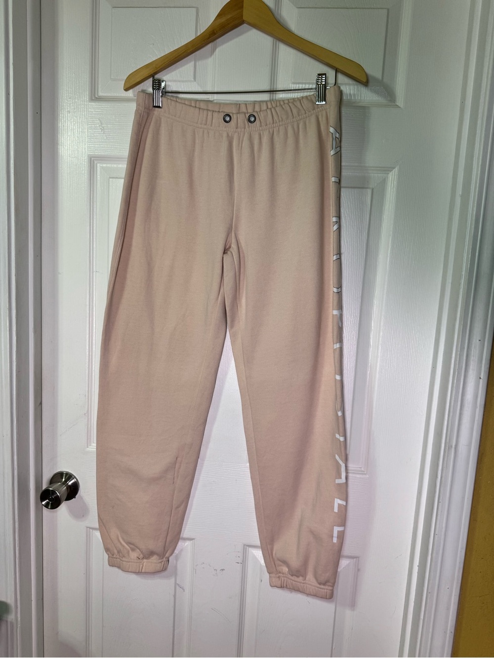 Aeropostale Light Pink / Peach Logo Jogger Sweatpants - Size L
